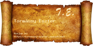 Tormássy Eszter névjegykártya