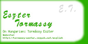 eszter tormassy business card