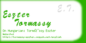 eszter tormassy business card